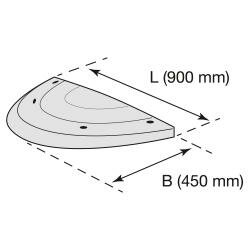 Afsluitelement met pen SafeRide 75 verkeersdrempel/afmetingen 900x450x75 mm (lxbxh)/hoog belastbaar/met gele reflecterend elementen/zwart