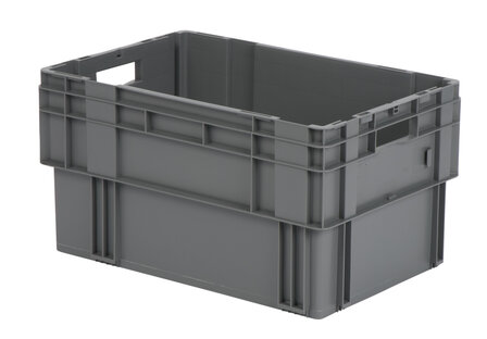 DTK 600/320-0 -Nestbare stapelbakken euromaat - buitenmaten 600x400x320 mm (lxbxh)/uit hoogwaardig polypropyleen/stapelbaar/met ribbodem/verpakkingseenheid: 2 stuks