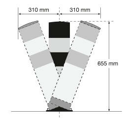 Black Bull flexibele stalen rampaal voor binnen- en buitengebruik/hoogte 665 mm/diameter 159 mm/met voetplaat voor vloermontage/geel-zwart