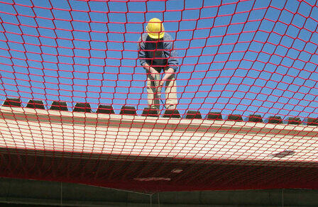 1150304 Personenopvangnetten/afmetingen 6x6 meter/draaddikte 5 mm/maaswijdte 100 mm/randkoord &Oslash; 8 mm/kleur: groen