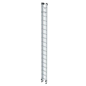 Aluminium 2-delige optrekladder  - zonder stabilisatiebalk/werkhoogte 10.3 m/ladderlengte uitgeschoven 9.18 m/ladderlengte ingeschoven 5.3 m/aantal sporten 2x18/breedte ladder 420 mm