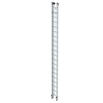 Aluminium 2-delige optrekladder  - zonder stabilisatiebalk/werkhoogte 11.4 m/ladderlengte uitgeschoven 10.3 m/ladderlengte ingeschoven 5.86 m/aantal sporten 2x20/breedte ladder 420 mm