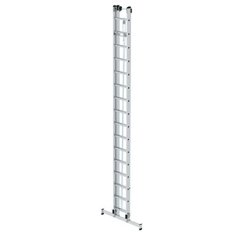 Aluminium 2-delige optrekladder  - met Nivello stabilisatiebalk/werkhoogte 9.4 m/ladderlengte uitgeschoven 8.34 m/ladderlengte ingeschoven 4.74 m/aantal sporten 2x16/breedte ladder 420 mm