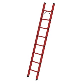 Volkunststof enkele ladder - zonder stabilisatiebalk/werkhoogte 3,6 m/ladderlengte 2,48 m/aantal sporten 8/breedte ladder 420 mm