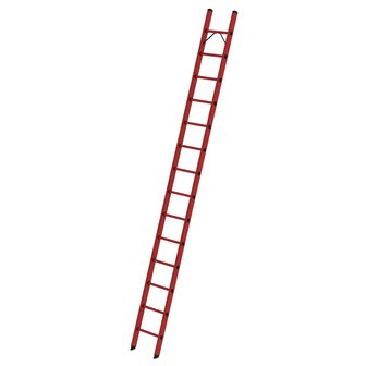 Volkunststof enkele ladder - zonder stabilisatiebalk/werkhoogte 5,3 m/ladderlengte 4,15 m/aantal sporten 14/breedte ladder 420 mm
