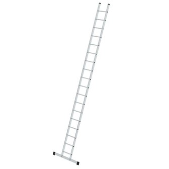 Aluminium enkele ladder  - met stabilisatiebalk/werkhoogte 6.4 m/ladderlengte 5.26 m/aantal sporten 18/breedte ladder 420 mm