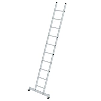 Aluminium enkele ladder  - met Nivello stabilisatiebalk/werkhoogte 4.1 m/ladderlengte 3.03 m/aantal sporten 10/breedte ladder 420 mm