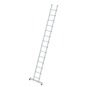 Aluminium enkele ladder  - met Nivello stabilisatiebalk/werkhoogte 5.3 m/ladderlengte 4.15 m/aantal sporten 14/breedte ladder 420 mm