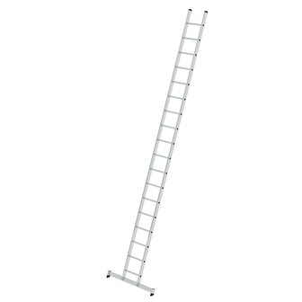 Aluminium enkele ladder  - met Nivello stabilisatiebalk/werkhoogte 6.4 m/ladderlengte 5.28 m/aantal sporten 18/breedte ladder 420 mm