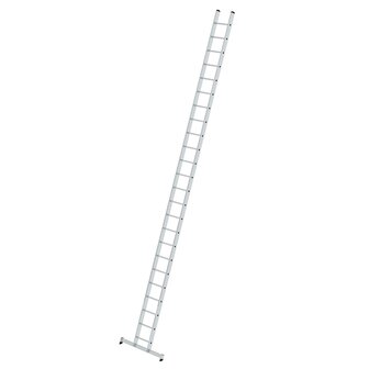 Aluminium enkele ladder  - met Nivello stabilisatiebalk/werkhoogte 8.1 m/ladderlengte 6.97 m/aantal sporten 24/breedte ladder 420 mm