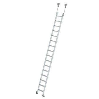 Verrijdbare aluminium stellingladder - buitenbreedte 420 mm/ladder lengte 4.19 m/verticale ophanghoogte 4.27 m/aantal treden 16