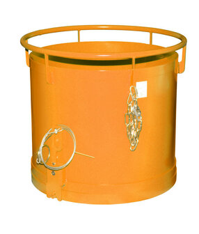 Ronde container type RB 300 - ca. 865x775 mm (bxh)/draagkracht 500 kg/inhoud ca. 0,30 (m&sup3;/ontgrendeling van de bodemklep met trekkoord