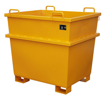 Universele container type UC 1000 - ca. 1040x1200x1215 mm (lxbxh)/draagkracht 2000 kg/inhoud ca. 1,00 (m&sup3;)/conische bouwvorm/in elkaar stapelbaar