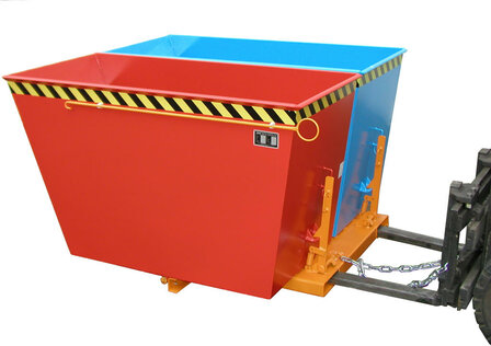 Kiepcontainer type DUO gelakt - ca. 1665x1610x1000 mm (lxbxh)/draagkracht 1500 kg/inhoud ca. 2 x 0,9 (m&sup3;)