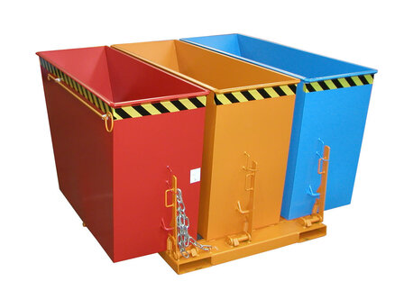 Kiepcontainer type TRIO gelakt - ca. 1665x1675x1000 mm (lxbxh)/draagkracht 1500 kg/inhoud ca. 3 x 0,6 (m&sup3;)