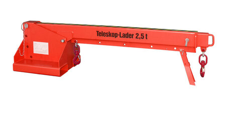 Teleskooplader type KTH 2,5 - in hoogte verstelbaar/elke positie met steekbouten beveiligd/afmetingen 2200x540x560 mm (LxBxH)/2 draailasthaken/draaglast afhankelijk van uitschuifpositie