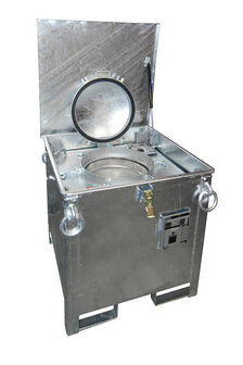 Verzamelcontainer type ASB 250 - ca. 800x815x830 mm (lxbxh)/inhoud 250 liter/3-voudig stapelbaar/1 x binnentank 250 liter/voor gevaarlijke vloeistoffen