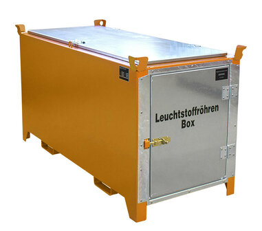 TL-buizenbox type SL-N 220 - ca. 2300x800x555 mm (lxbxh)/ca. 450 stuks TL-buizen &Oslash; 25 mm of ca. 200 stuks TL-buizen &Oslash; 37 mm/met verzinkte deksel en gasdrukveren