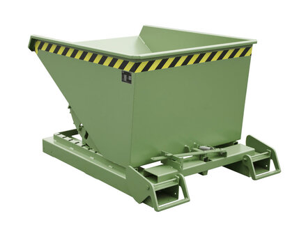 Automatische kiepcontainer type 4A 600/merk Bauer S&uuml;dlohn/afmetingen ca. 1485x1095x865 mm (lxbxh)/draagkracht 1000 kg/inhoud ca. 0,60 (m&sup3;)