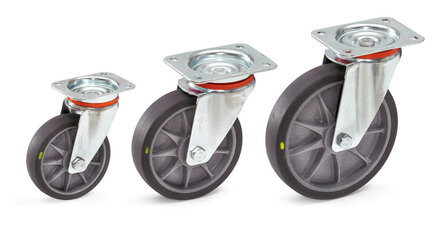 Zwenkwielen TPE-ESD 71452, draagvermogen 135 kg, wiel &Oslash; x breedte 125x32 mm, Fetra