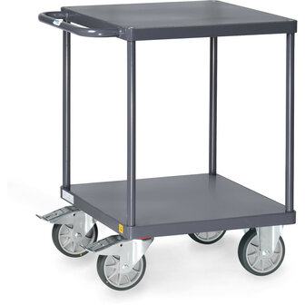 ESD-Tafelwagen met laadvlakken van staalplaat 9496B, laadvlak 600x600mm, Fetra