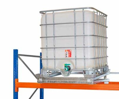 IBC Vloeistof restlediger type IR-3 verzinkt - ca. 1280x1080x155 (265) (lxbxh)/stelplaats 1200x1000 mm/draagkracht 1500 kg