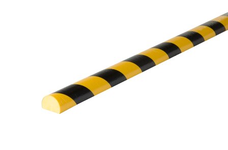 Stootrand zelfklevend/ter bescherming van oppervlakten/lengte 1 meter/polyurethaan/geel-zwart/voor binnen- en buitenbereik