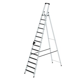 Aluminium trap eenzijdig oploopbaar met clip step - werkhoogte 5.300 mm/platformhoogte 3.280 mm/aantal treden 14/belastbaar tot 150 kg