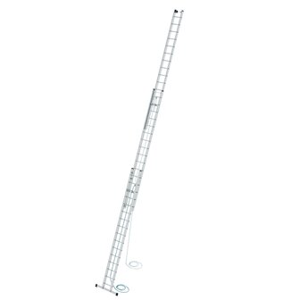 Aluminium 3-delige optrekladder  - met stabilisatiebalk/werkhoogte 11.9 m/ladderlengte uitgeschoven 10.8 m/ladderlengte ingeschoven 4.7 m/aantal sporten 3x16/breedte ladder 470 mm