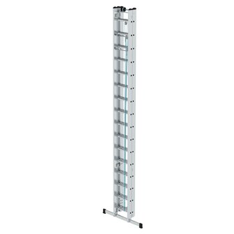 Aluminium 3-delige optrekladder  - met stabilisatiebalk/werkhoogte 11.9 m/ladderlengte uitgeschoven 10.8 m/ladderlengte ingeschoven 4.7 m/aantal sporten 3x16/breedte ladder 470 mm