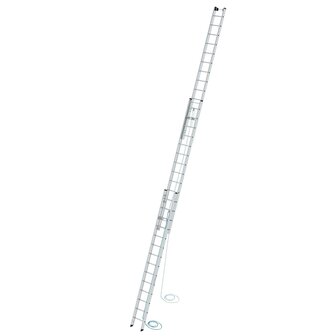 Aluminium 3-delige optrekladder  - zonder stabilisatiebalk/werkhoogte 11.9 m/ladderlengte uitgeschoven 10.8 m/ladderlengte ingeschoven 4.7 m/aantal sporten 3x16/breedte ladder 470 mm