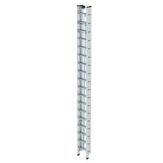 Aluminium 3-delige optrekladder  - zonder stabilisatiebalk/werkhoogte 13.6 m/ladderlengte uitgeschoven 12.5 m/ladderlengte ingeschoven 5.3 m/aantal sporten 3x18/breedte ladder 470 mm