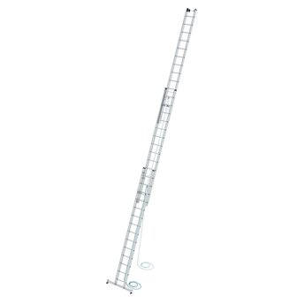 Aluminium 3-delige optrekladder  - met Nivello stabilisatiebalk/werkhoogte 10.8 m/ladderlengte uitgeschoven 9.7 m/ladderlengte ingeschoven 4.1 m/aantal sporten 3x14/breedte ladder 470 mm