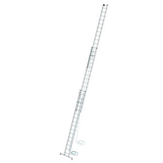 Aluminium 3-delige optrekladder  - met Nivello stabilisatiebalk/werkhoogte 11.9 m/ladderlengte uitgeschoven 10.8 m/ladderlengte ingeschoven 4.7 m/aantal sporten 3x16/breedte ladder 470 mm