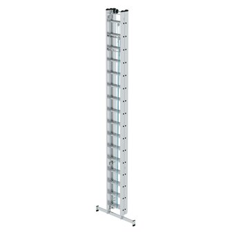 Aluminium 3-delige optrekladder  - met Nivello stabilisatiebalk/werkhoogte 11.9 m/ladderlengte uitgeschoven 10.8 m/ladderlengte ingeschoven 4.7 m/aantal sporten 3x16/breedte ladder 470 mm