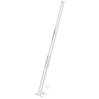 Aluminium 3-delige optrekladder  - met Nivello stabilisatiebalk/werkhoogte 13.6 m/ladderlengte uitgeschoven 12.5 m/ladderlengte ingeschoven 5.3 m/aantal sporten 3x18/breedte ladder 470 mm