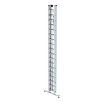 Aluminium 3-delige optrekladder  - met Nivello stabilisatiebalk/werkhoogte 13.6 m/ladderlengte uitgeschoven 12.5 m/ladderlengte ingeschoven 5.3 m/aantal sporten 3x18/breedte ladder 470 mm