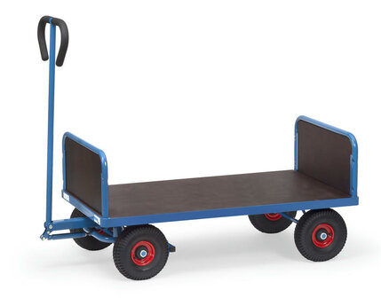 Handtrekwagen met 2 kopwanden 4022L, laadvlak 1200x700mm, Fetra