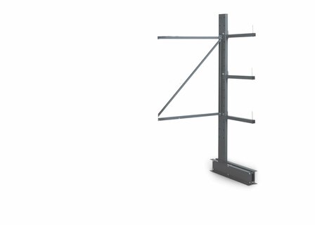 Aanbouwset draagarmstelling voor lichte lasten - 2000x400 mm/1 enkelzijdige staander met 3 draagarmen/enkelzijdig/184 kg per draagarm