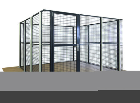Gaaswand aanbouwset 1 compleet/wandhoogte 2200 mm/wandbreedte 1500 mm/leverbaar in diverse RAL kleuren