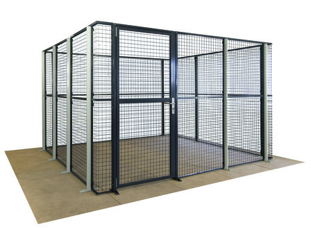 Gaaswand aanbouwset 1 compleet/wandhoogte 2200 mm/wandbreedte 1000 mm/leverbaar in diverse RAL kleuren