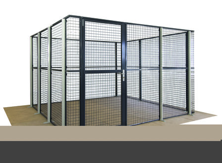 Gaaswand aanbouwset 1 compleet/wandhoogte 2200 mm/wandbreedte 750 mm/leverbaar in diverse RAL kleuren