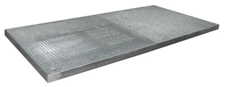 Bodembeschermbak type BSW 23 verzinkt - ca. 2850x1350x78 mm (lxbxh)/opvangvolume 269 liter/met verzinkt rooster (draagkracht 5000 kg/m&sup2;)/met palletwagen of heftruck berijdbaar