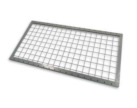 Gaas legbord legbordstelling Adaptiv - afmetingen 1500x600 mm (bxd)/maaswijdte 50x50 mm/draagvermogen 150 kg/leverbaar in diverse RAL kleuren
