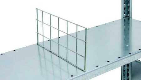 12425-25-Inhaakdraadafscheiding voor MULTIplus 85/150 legborden/afmetingen 140x300 mm (HxD)/eenvoudig in te haken in de MULTIplus-systeemperforatie/verzinkt