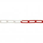 M-POLY zichtketting uit polyethyleen lengte 10 meter/schakeldikte &Oslash; 6 mm/schakelopening 46x11 mm/niet op belasting getest/kleur: rood-wit