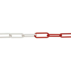 M-DEKO zichtketting van nylon lengte 50 meter/schakeldikte &Oslash; 6 mm/schakelopening 53x13 mm/treklast 250 daN/kleur: rood-wit
