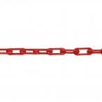 MNK-nylon afzetketting lengte 50 meter/schakeldikte &Oslash; 6 mm/schakelopening 42x12 mm/testlast 200 daN/treklast 340 daN/kleur: rood