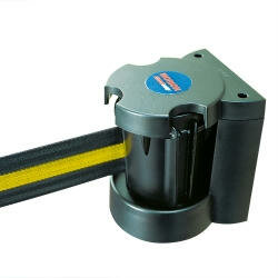 Wandafzetband Morion in kunststof cassette/voor vastschroeven/afmetingen 110x130 mm (bxh)/bandbreedte 50 mm/bandlengte 3 meter/zwart-geel-zwart