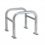 Black Bull stalen kolombescherming/voor buitengebruik/hoogte 600 mm/breedte 620 mm/diepte 620 mm/diameter 60/48 mm/met voetplaat voor vloermontage/verzinkt